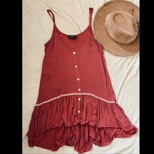 Tie-Dyed Pink/Blue Pol Mini Sundress